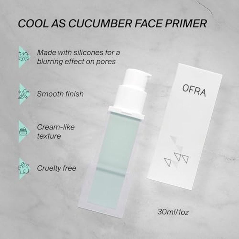 OFRA Cool As a CucumberPrimer | Primer for Face Before Makeup Application | Smooths, Blurs, and Preps Skin for Flawless Makeup | Both Moisturizer and Primer | 1oz 30mL