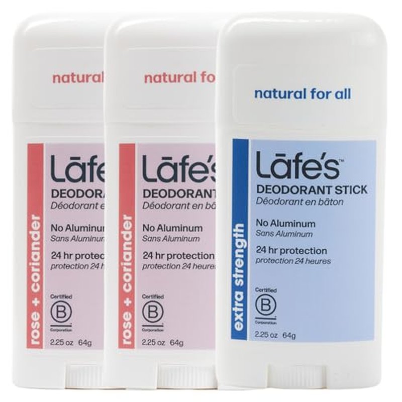 Lafe's Natural Deodorant | 2.25oz Aluminum Free Natural Deodorant Stick for Women & Men | Paraben Free & Baking Soda Free with 24-Hour Protection (Bliss/Extra Strength, 2.25 Ounce (3-Pack))
