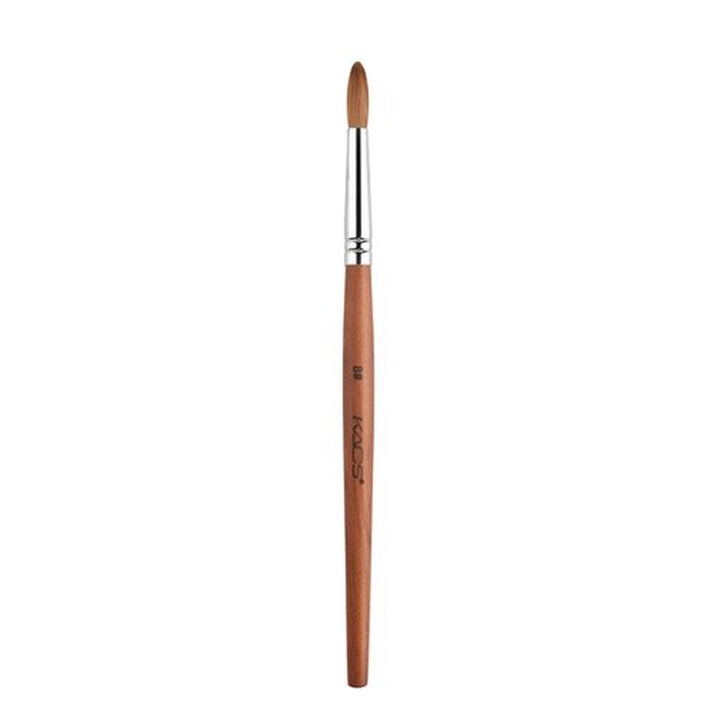 KADS 8# Pure Kolinsky Hair Bristles Acrylic Nail Brush Oval Crimped Shaped RedWood Handle Professional Salon Quality (8#)