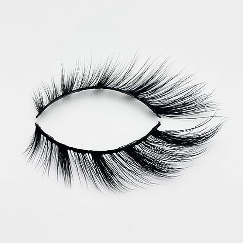 LODEVA 3D CAT EYE LASHES - FOX EYE LASHES - FAUX MINK LASH - FALSE STRIP LASHES - NATURAL LOOK - GLAMOROUS CAT EYE LASHES - VEGAN - WATERPROOF - 15mm 1Pair (FELİNE)