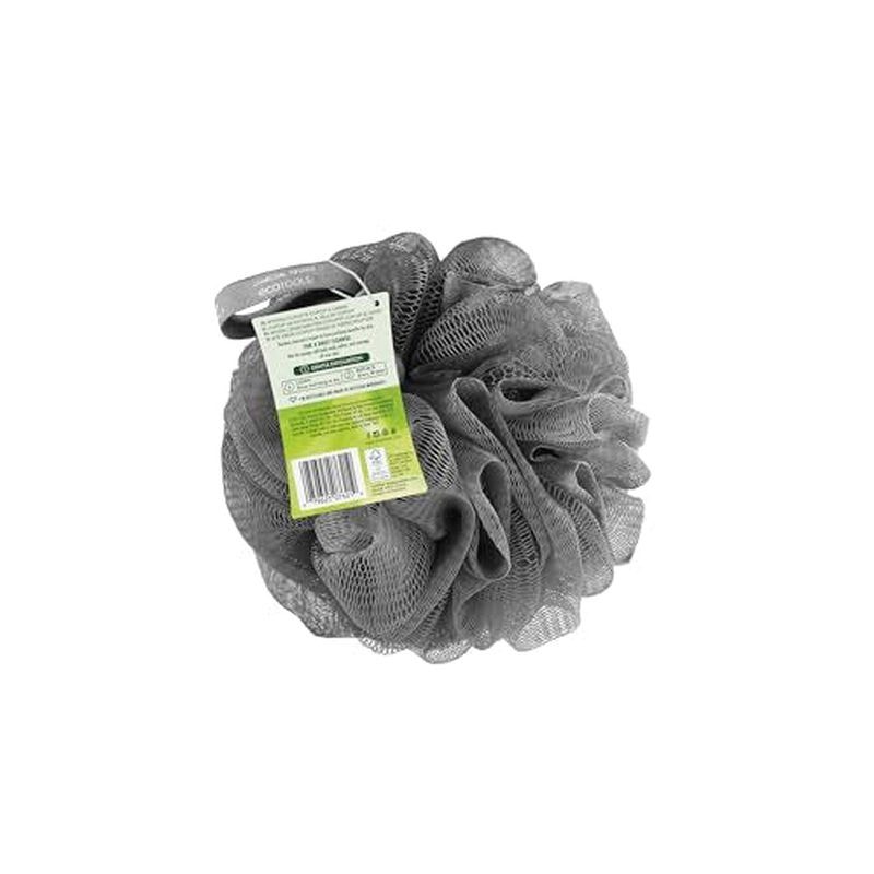 EcoTools Charcoal EcoPouf, Loofah Sponge for Bath & Shower, Infused Pouf, Recycled Netting, Exfoliation Removes Dead Skin, Eco-Friendly Bath Accessory, Cruelty-Free, Color May Vary, 6 Count (60g)