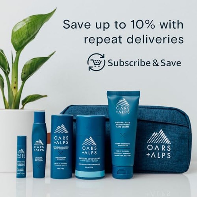 Oars + Alps Men's Moisturizing Body and Face Wash, Skin Care Infused with Vitamin E and Antioxidants, Sulfate Free, Fresh Ocean Splash, 2 Pack