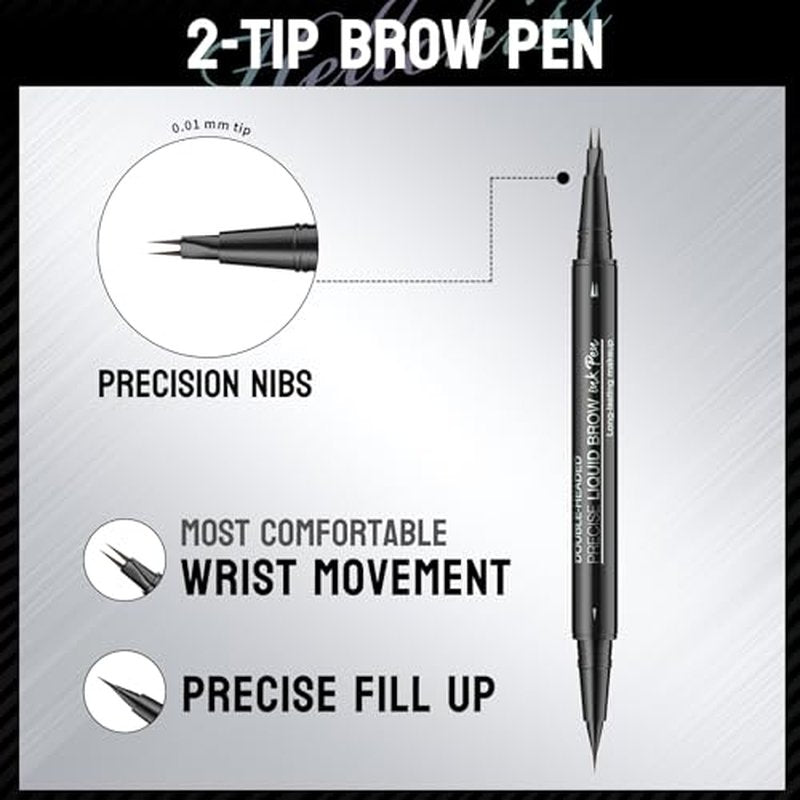 Hello Kiss Microblading Eyebrow Pen, Hello Kiss Liquid Eyebrow Pen, Curved Eyebrow Pen, Trailott Eyebrow Pen, Hellokiss Microblading Eyebrow Pen, Magical Curved Brow Pen (5Pcs Mixed)