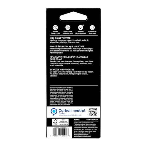 Tweezerman Magic All Around Mini Slant Tweezer - Tweezers for Eyebrows, Travel Tweezers for Eyebrows, Facial Hair, Ingrown Hair