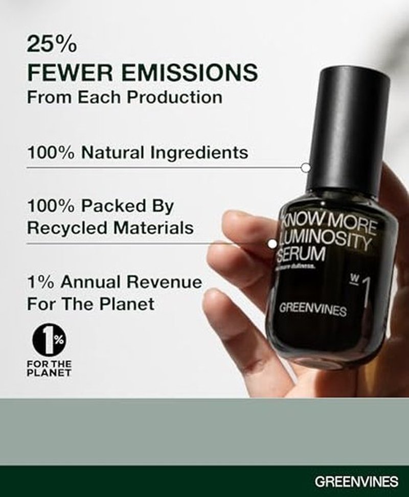 Greenvines Luminosity Hydrated & Anti-Aging Serum | Prevent Pre-mature Aging Sign for Smooth, Radiant Skin | Sensitive, Damaged Skin Work | 0.3 Fl oz
