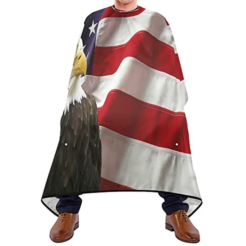 American Flag With Eagle Barber Cape Professional Salon Cape Haircut Apron Hair Cut Cape Waterproof, 55"x65"