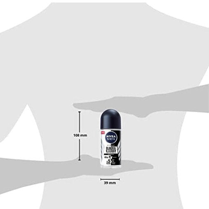 Nivea 48h Deodorant Roll-on Roll on Invisible for Black&white Anti Perspirant 50ml (Original Pack of 3) 1.7 Fl Oz