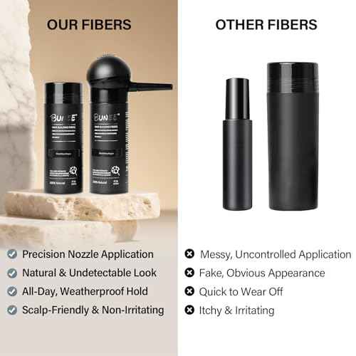 Hair Building Fibers for Thinning Hair for Men Women, 2-in-1 Kit- Enhancements Barber Spray, Thicker Fuller Hair Beard & Hairlines Instantly with Spray Applicator Pump Nozzle, Natural Formula (Black)