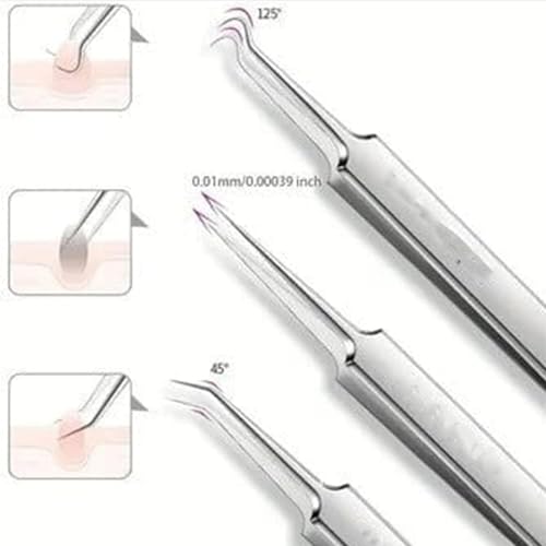 Usiveinborn Blackhead Remover, Usiveinborn Tweezers, Professional Stainless Steel Facial Blackhead Remover Tweezers, Blackhead Tweezers, Blackhead Remover Tweezers Set (C)