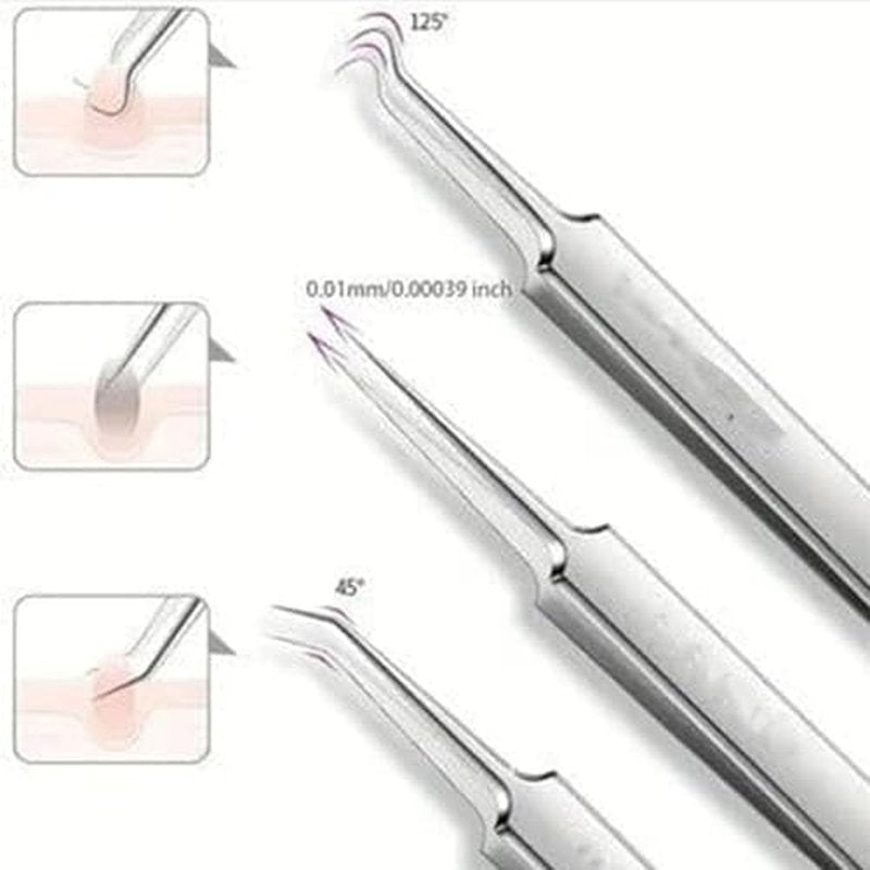 Usiveinborn Blackhead Remover, Usiveinborn Tweezers, Professional Stainless Steel Facial Blackhead Remover Tweezers, Blackhead Tweezers, Blackhead Remover Tweezers Set (E)