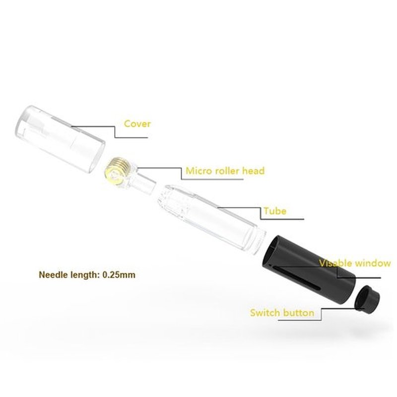 Infusion Derma Roller Skin Care Microneedling Beauty Tool For Women and Men Micro Needle Roller Face Scalp Derma Stamp 0.25mm (White)