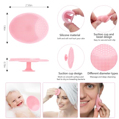 Silicone Face Scrubber, 1pcs Exfoliating Lip Brush, 1pcs Cleansing Brush,2pcs Face Mask Brush Exfoliator Blackhead Skin Care Tool
