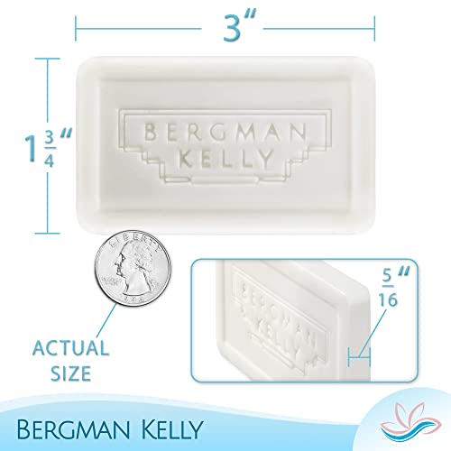 BERGMAN KELLY - Hotel Soap Bars - White Tea, 0.5 oz, 100 PK - Travel Size Luxury Bulk Amenities Bar Soap - Mini Individually Wrapped Rectangular Soap, Small Toiletries for Airbnb, Motel, Guest Bath