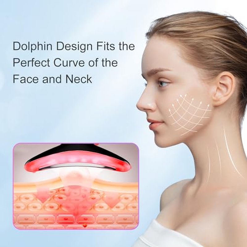 NUAKENE Neck Face Massager, Face Massage Tool, 3-in-1 Facial Massager, Face Sculpting Tool with Thermals (Pink)