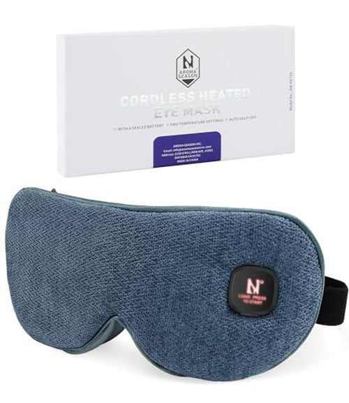 Aroma Season Silk Cordless Heated Eye Mask, Warm Eye Compress for Dry Eyes, Styes, Blepharitis, Chalazion, Moist Heat Treatment to Unclog Lacrimal Glands, Gifts for Men Women (Black)