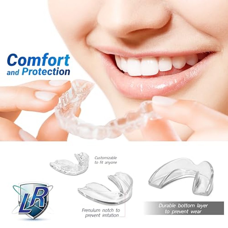 LORIOUS Mouthguard - 3 Different Sizes Premium Set of 6 BPA Free Moldable, Customizable, Trimmable Dental Grade Mouth Guard for Grinding Teeth Clenching Bruxism, Dental Night Guards for Teeth Grinding