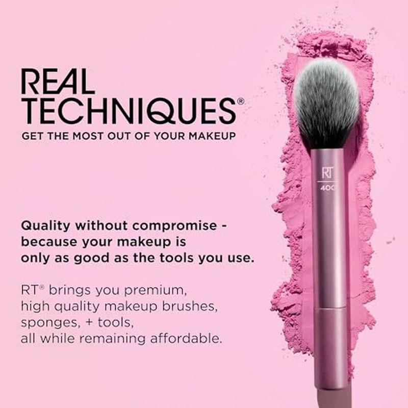 Real Techniques Wrapped In Glow Brush + Sponge 9 Piece Holiday Gift Set, Complete Makeup Brush Set, Foundation Sponge, Seamless Blending & Travel Case, Stocking Stuffer, Limited Edition, Latex-Free