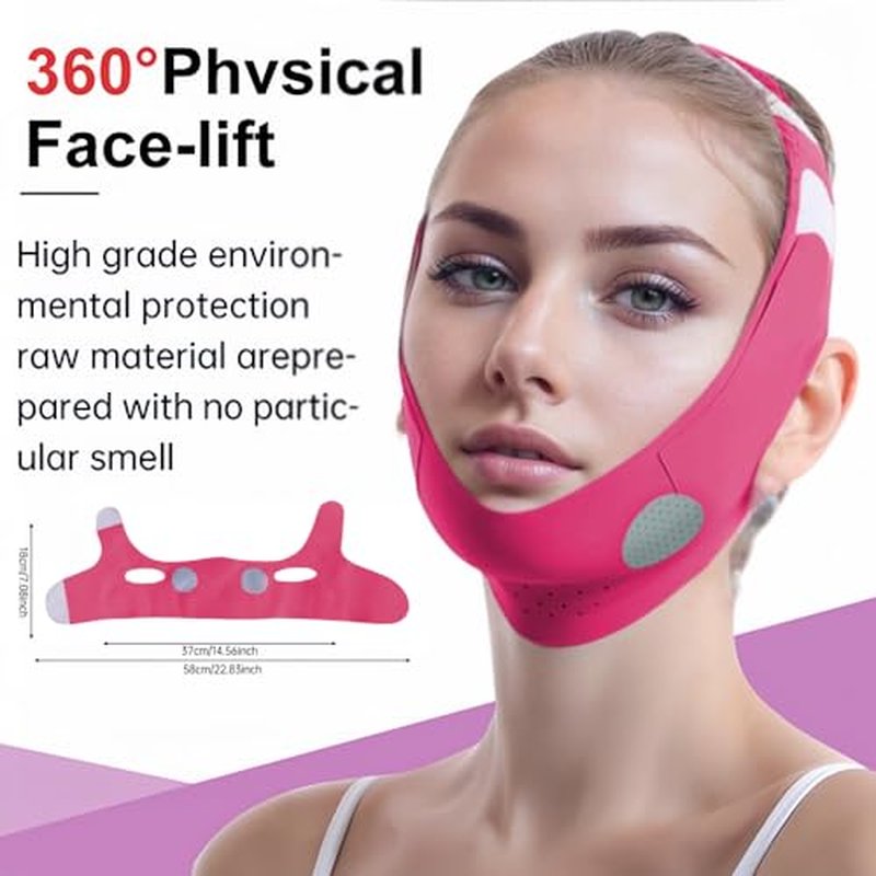 Graphene V-Line Mask Chin Up Mask V Shaped Face Mask Chin strap for sleeping, Jaw Exerciser(Wine red)