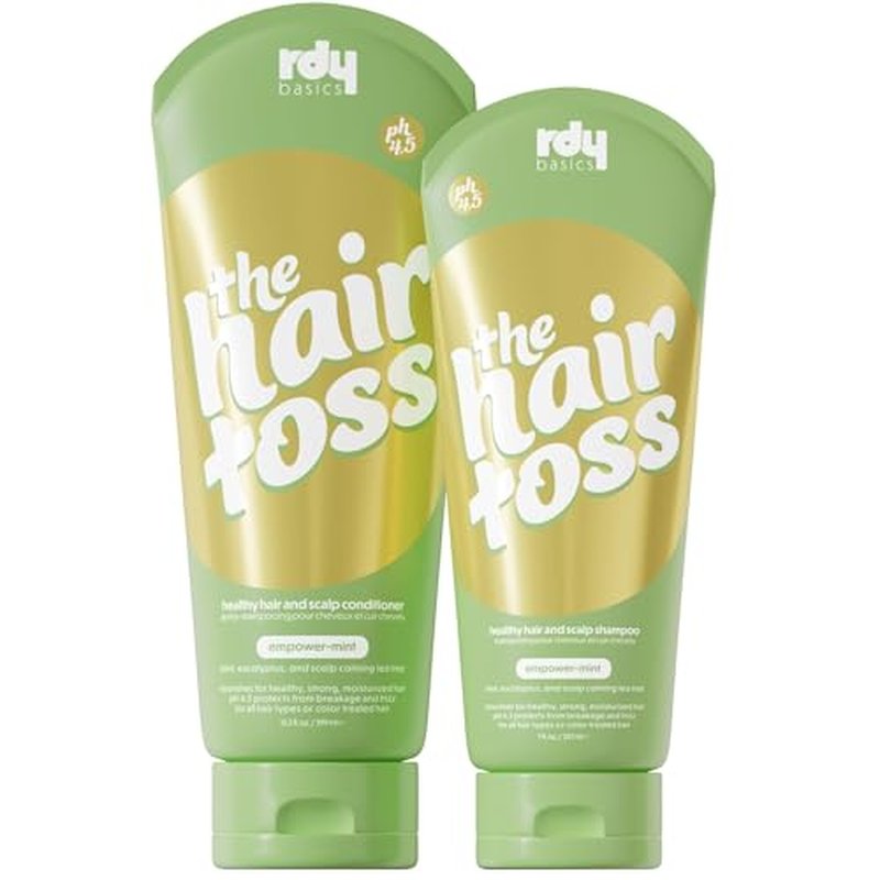 The Hair Toss Detangling Shampoo & Conditioner Set, Lightweight Low Ph for Strengthening and Detangling All Hair Types | Paraben & Sulfate Free for Sensitive Scalp | 13.5oz (Mint)