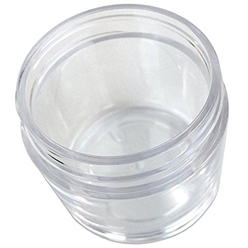 Beauticom 30g/30ml (1 fl. oz.) Double Wall Clear Plastic Leak Proof Jars with Flat Top Lids for Creams, Lotions, Make Up, Powders, Glitters, and more... (Color: Black Lid, Pieces: 24)