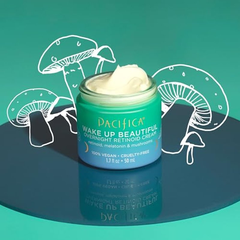 Pacifica Wake Up Beautiful Overnight Retinoid Night Face Cream, Moisturizer for Dry & Aging Skin, Gentle for Sensitive Skin, with Hyaluronic Acid + Melatonin, for Face & Neck Firming Skin