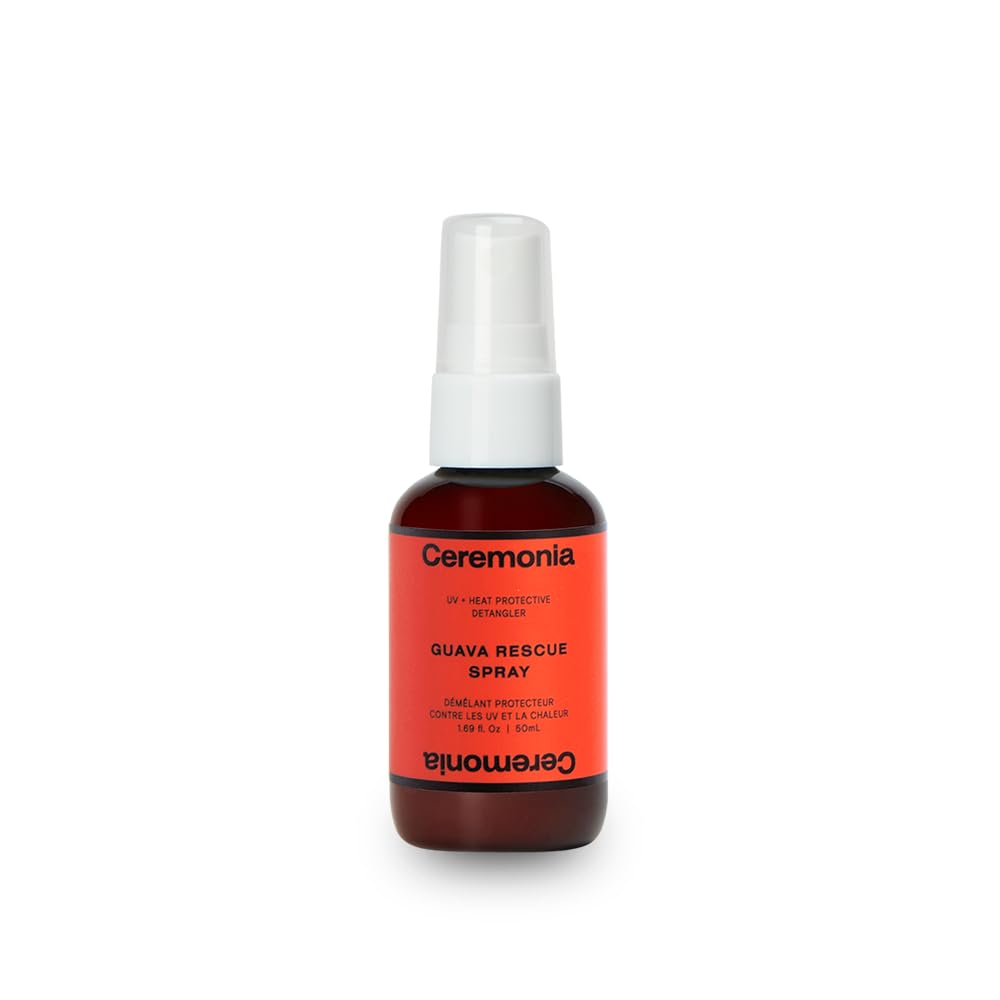 Ceremonia Guava Rescue Spray Superfruit Guava Detangler with UV & Heat Protection, 1.69 Fl. Oz. | 50 Ml.