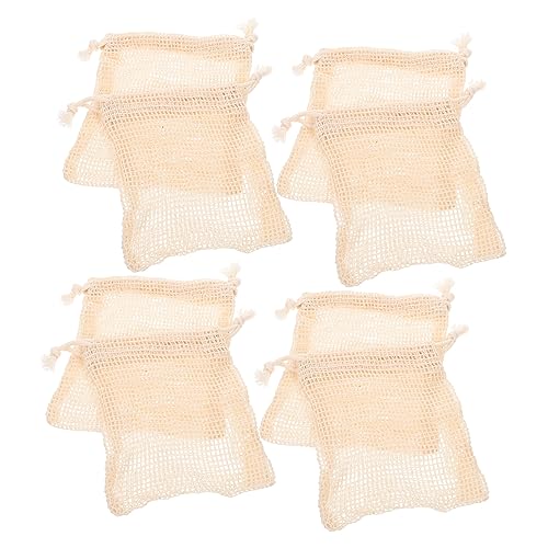 Beavorty 16 Pcs Soap Storage Bathing Soap Bags Soap Linen Soap Exfoliating Soap Bar Soap Pouches Making Meshes Foaming Saver Bags Cotton Linen Cleansing Grid