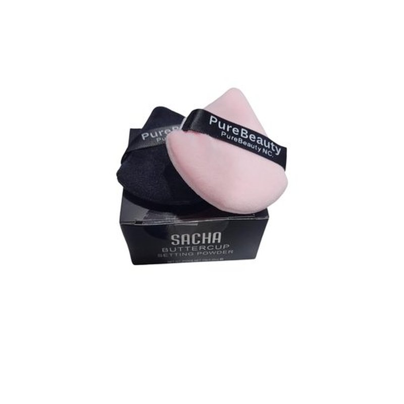 Sacha Buttercup Setting Powder, 0.35 oz, Travel Size and Two Blending Triangles