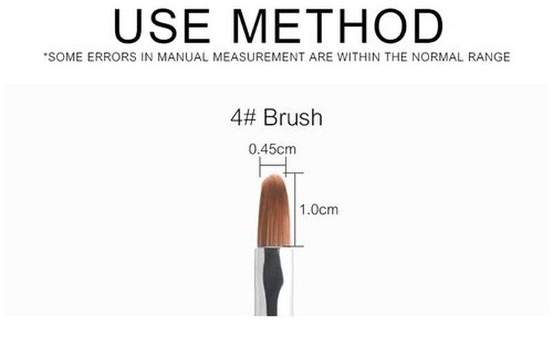 KADS Pure Kolinsky Hair Bristles Acrylic Nail Brush Oval Crimped Shaped Redwood Handle Professional Salon Quality (4#)
