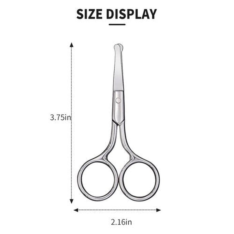Small Scissors, Eyebrow Scissors, Nose Hair Scissors Round Tip Design, Will Not Hurt the Nasal Cavity. Professional Grooming Scissors for Hair, Eyelashes, Nose, Eyebrow Trimming, Mustache. - AsonTao