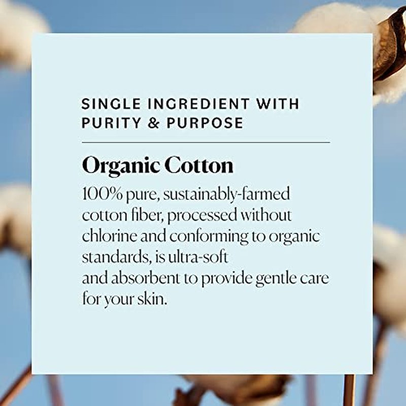 Sky Organics Organic Cotton Rounds for Sensitive Skin, 100% Pure GOTS Certified Organic for Beauty & Personal Care, 100 ct. w Ebook