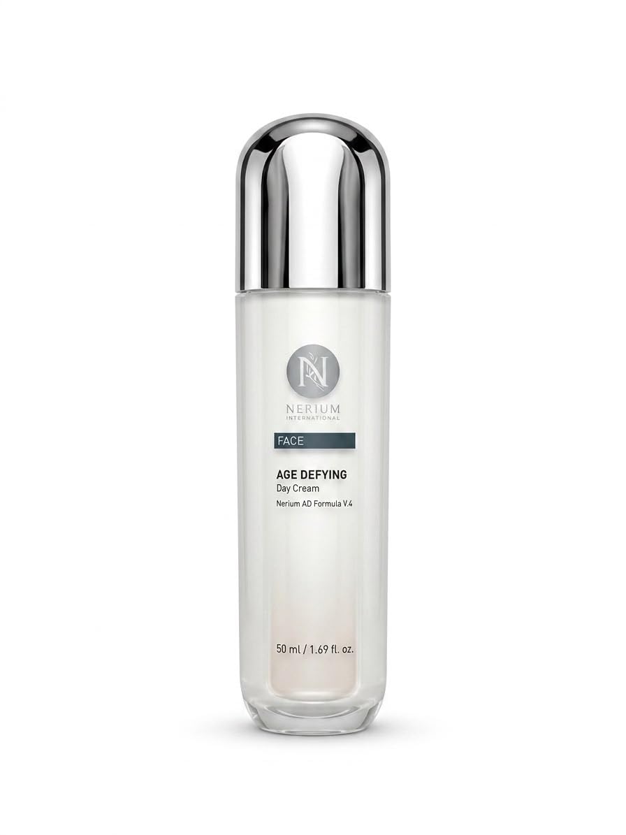 Nerium Day Face Cream | Clean Beauty Hydrating Peptide & Jojoba Oil Face Moisturizer with Elastin, Rice Bran & Olive Oil | Firming, Brightening & Nourishing Daily Skincare | 50 ml