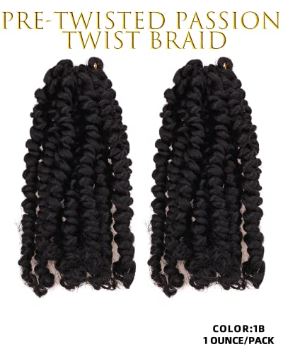 20 Inches 8 Packs crochet twists pre looped，Mixed Colors Combo Pack(6 packs 1B+ 1 pack T1B/27+1 pack T1B/30),Passion Twist Crochet Hair-Super Long Pre-twisted Hair Extensions(20"-8 Packs,1B+T27+T30)