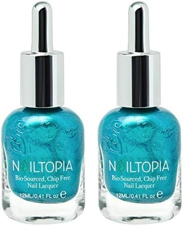 Nailtopia Bio-Sourced Chip Free Nail Lacquer - Strengthening Nail Polish Coat For A Fast Manicure - Get Instant, Rapid, And Perfect Cuticle Art - Pro Color Finish Treatment - Nails On (Pack of 2)
