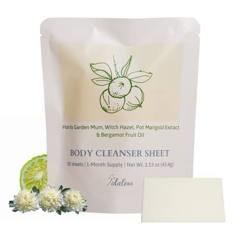 Tidalove Body Wash Sheets in Tin, Zero Waste, Vegan, Paraben-Free, SLS-Free, Cruelty-Free, TSA-Friendly, Travel Soap Sheets, 1 Month Supply (30 Sheets, 60 Washes) (Body Wash Sheets in Tin)