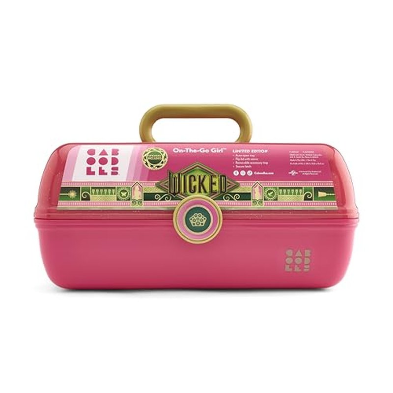 Caboodles Women's On-The-Go Girl Cosmetic Case, Wicked Glinda-Pink Over Pink Sparkle