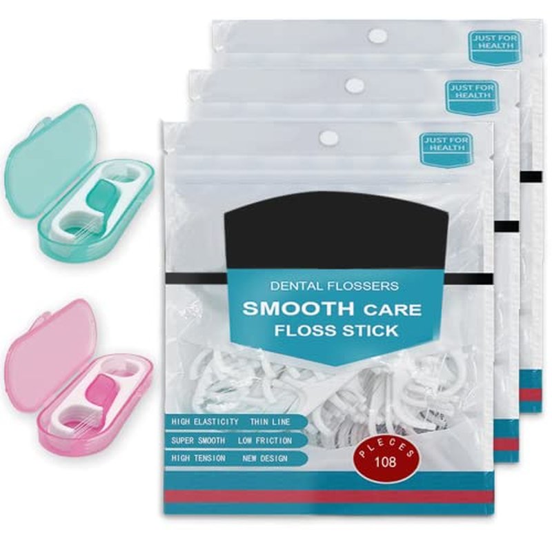 Dental Floss Picks,344 Count Tasteless Tooth Picks Flossers,Travel Floss with Travel Case,Tooth Picks Flossers for Oral Cleaning,Oral Care Flossers for Adults & Kids(3 Bags)