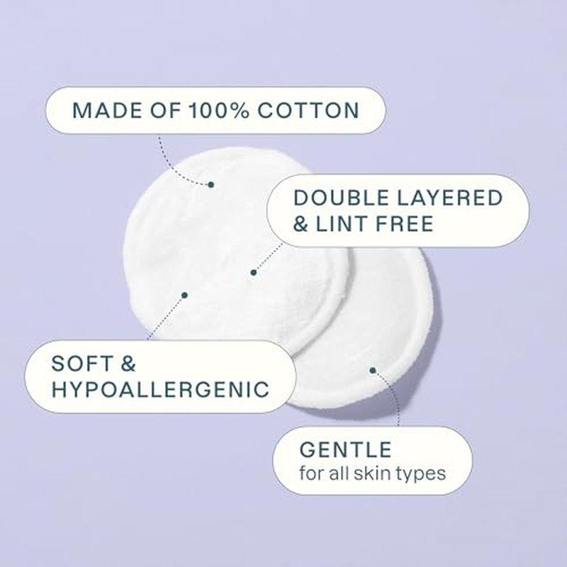 Cliganic Organic Cotton Rounds (300 Count) Makeup Remover Pads, Hypoallergenic, Lint-Free | 100% Pure Cotton (Packaging May Vary)