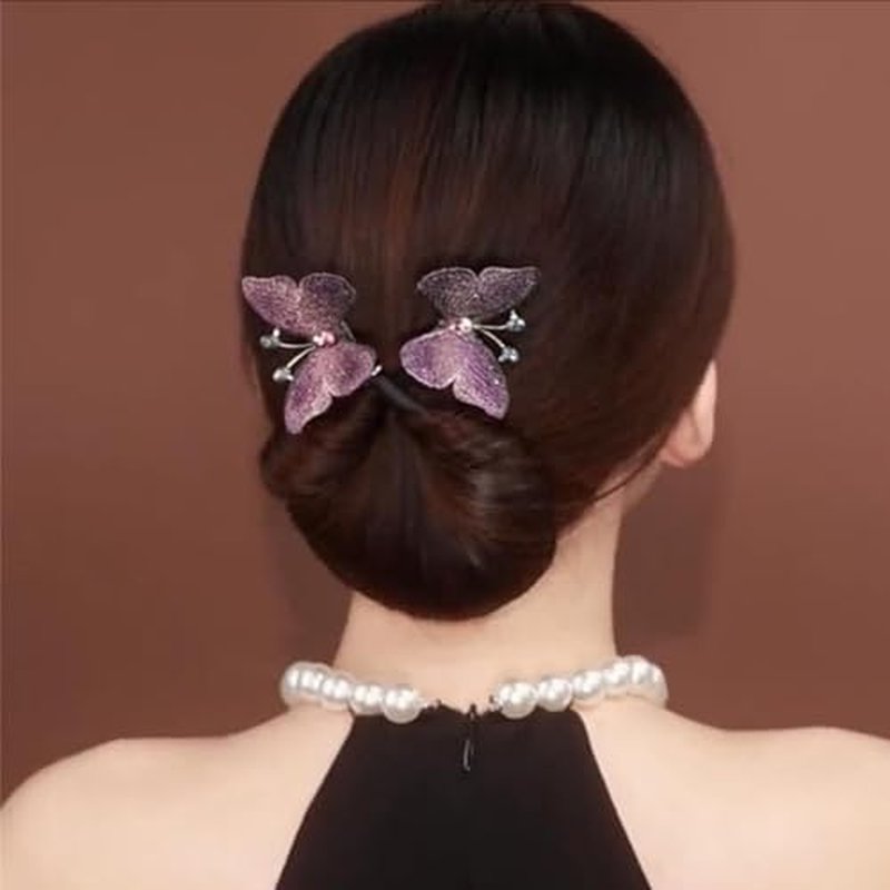 Insstyle Full Star Flower Hair Accessories, Hand Embroidered Flowers Deft Bun Hair, Character Hair Accessories,Lazy Hair Curler (A14)