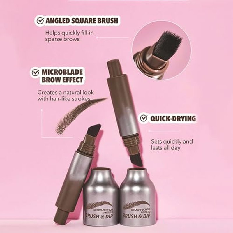 Liftique Brow Brush, Revorie Brow-Fection, Liftique Eyebrow, Liftique - Instant Brow Brush, Liquid Eyebrow Brush, Revorie Brow Fection Angled Brush & Dip (4Pcs Mixed)