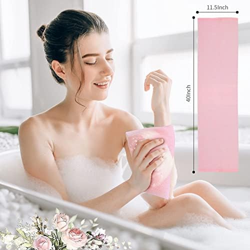 Yiclick Exfoliating Washcloth Towel [3 Pack], Japanese Exfoliating Bath Wash Cloth for Body Exfoliation, Korean Back Scrubber Washer for Shower, African Net Sponge Brush Loofah Exfoliator (Blue)
