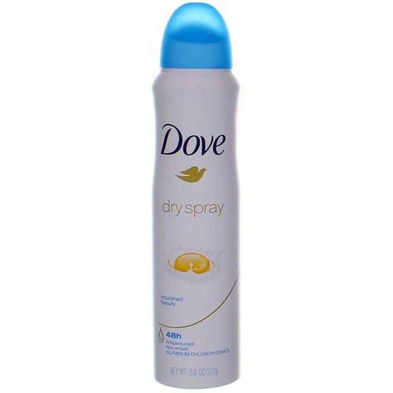 Dove Dry Spray Anti-Perspirant Deodorant, Nourished Beauty, 3.8 oz (6 Pack) (Bundle)