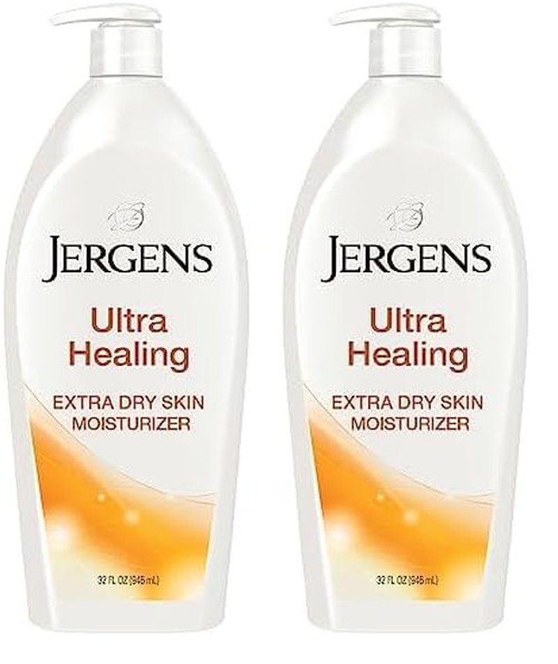Jergens Ultra Healing Dry Skin Moisturizer, Body and Hand Lotion for Dry Skin, for Quick Absorption into Extra Dry Skin, with HYDRALUCENCE blend, Vitamins C, E, and B5, 32 Ounce (Pack of 2)