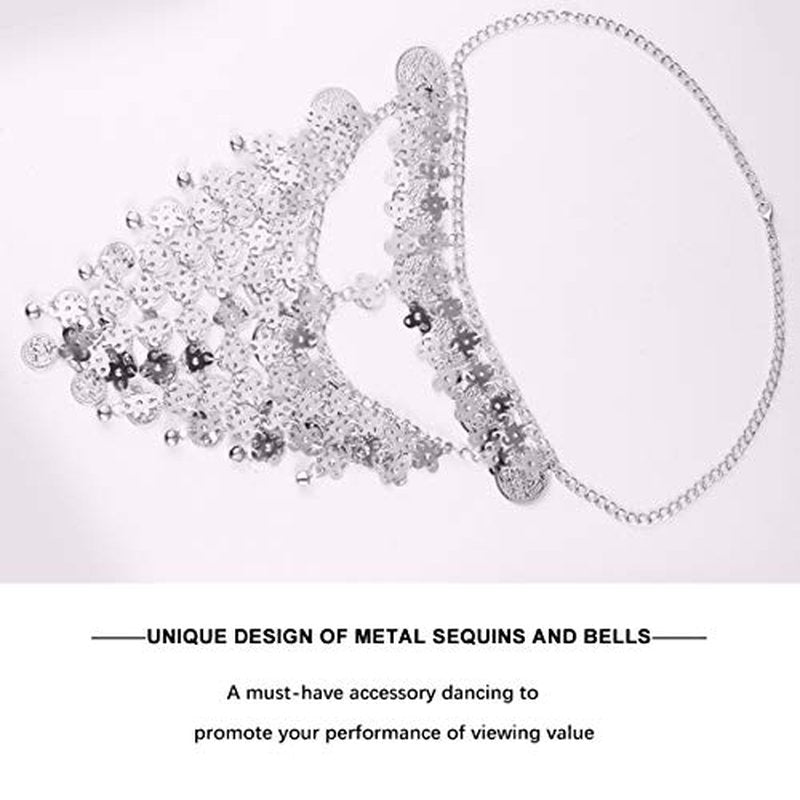Beaupretty Women Masquerade Masks Face Chain Metal Jewelry Belly Dance Face Coin Veil Halloween Dance Play Accessories Golden