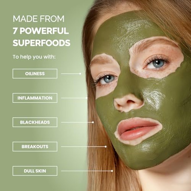 Korean Skincare Clay Mask - Hydrating Avocado & Superfoods Mud Mask for Face & Body | Vegan, 3.4 Oz (Pack of 2)