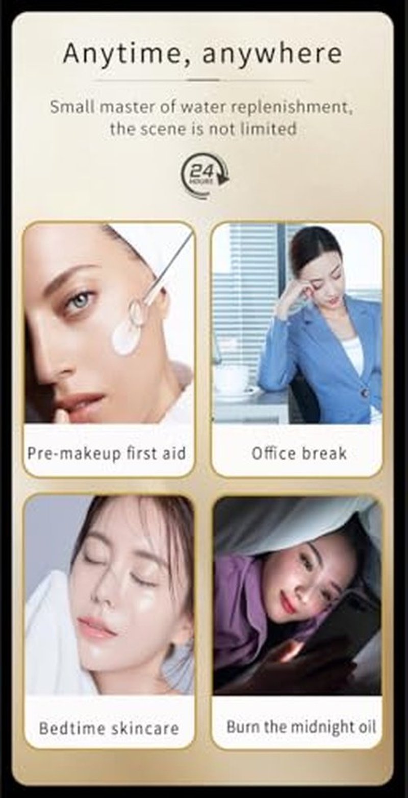 IISDOO Nano Facial Mister Mini Facial Steamer, Portable Ion Face Spray/Ion Humidifier, SPE PEM Technology for Face, Hydrating Skin, Deep Moisturizing, Rechargeable, Black