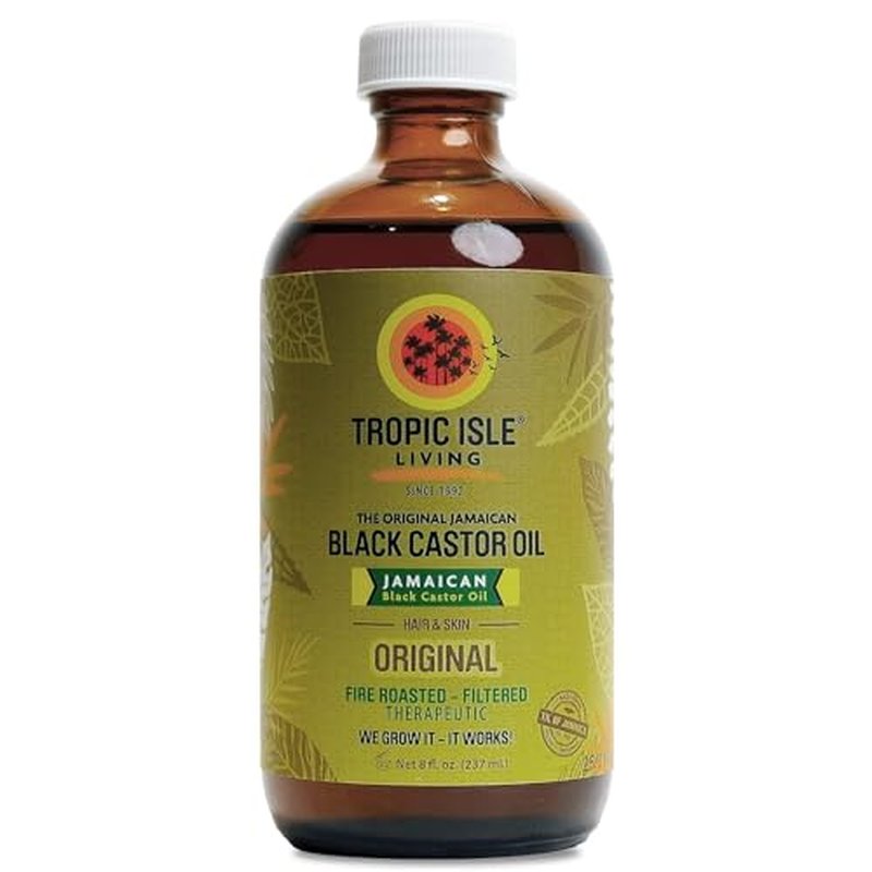 Tropic Isle Living Jamaican Black Castor Oil 8oz - For Hair Growth, Skin Conditioning, Eyebrows & Eyelashes, Scalp and Nail Care. Strengthen, Moisture & Repair