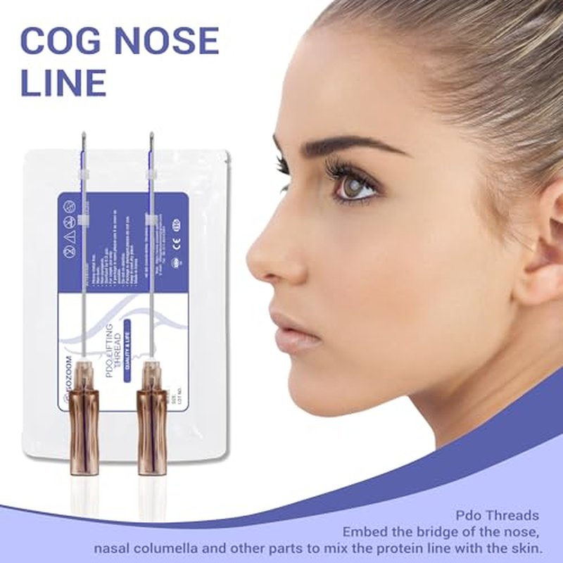 SOZOOM PDO Thread Nose Lift, PDO Cog Threads Improve the Shape of the Nasal Columella and Alar L-Blunt Type Cog Thread Lift (16pcs-19G-38mm (l))