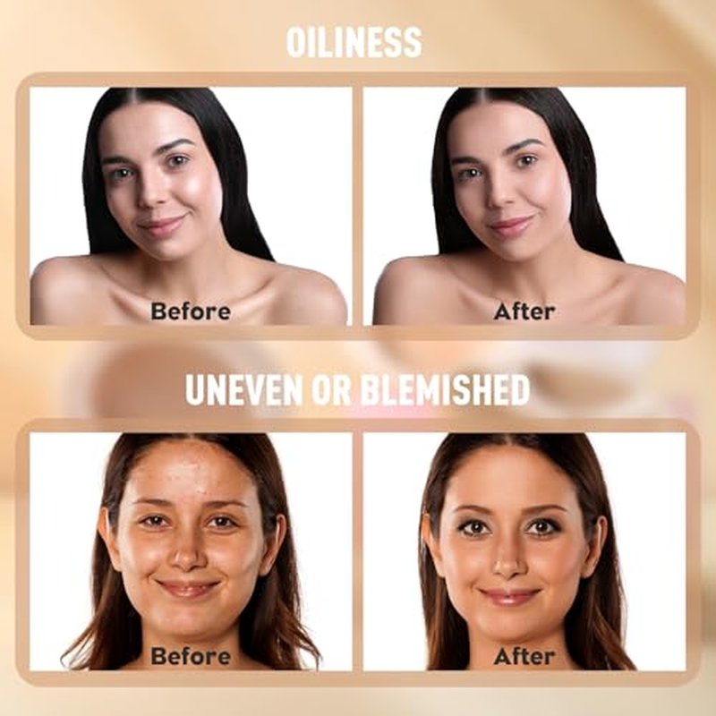 UCANBE 2-in-1 Pressed Face Powder & Foundation Makeup, Matte Oil Control Flawless Setting Powder, Korean Makeup,Waterproof Long Lasting Finishing Powder (Fair)