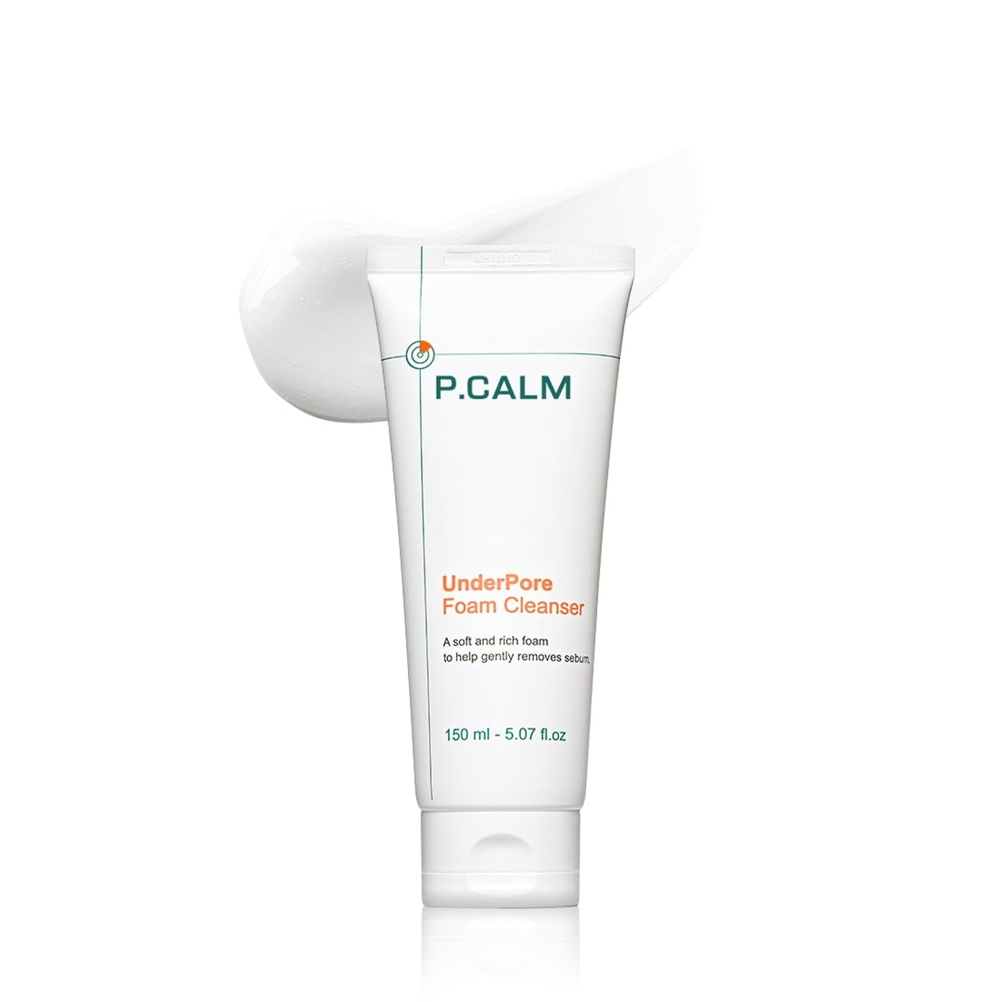 P.CALM Underpore Foam Cleanser – Azulene for Deep Pore Cleansing, Blackhead & Whitehead Removal, Korean Vegan Facial Wash for Sensitive Skin (150ml / 5.07 fl.oz)